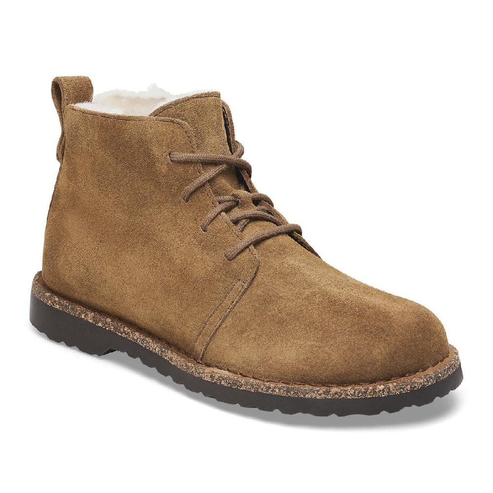 le bos Birkenstock Dark Tea Suede Leather Uppsala Mid Shearling Women's Shoes R1028086