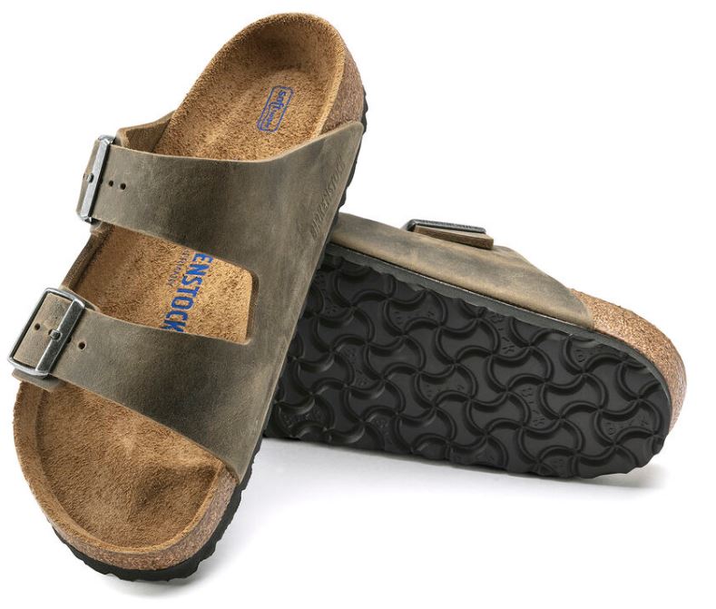 Le Bos Birkenstock Faded Khaki Arizona Soft Footbed Mens Sandals 1019313
