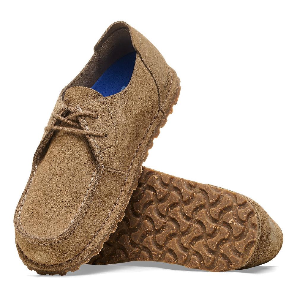 le bos Birkenstock Gray Taupe Utti Lace Suede Leather Men's Shoes R1027274