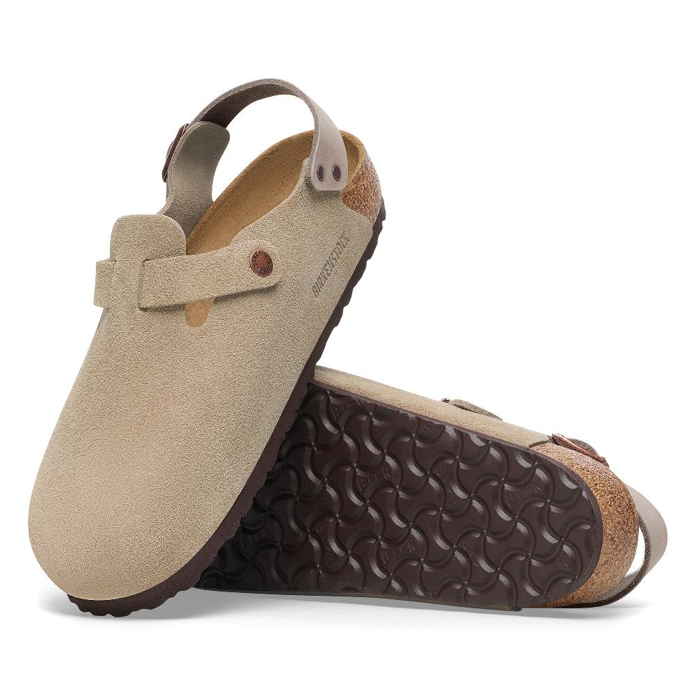 le bos Birkenstock Taupe Tokio Suede Leather Women's Clogs N1028323