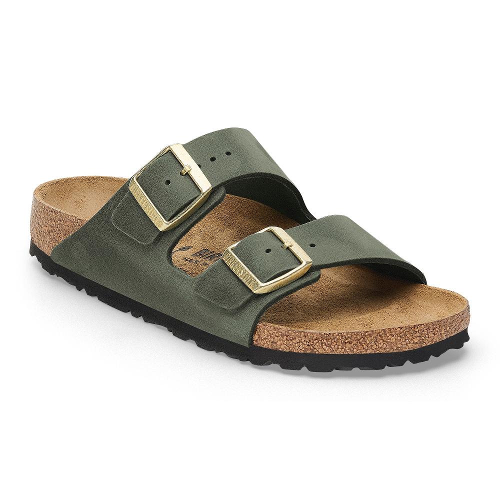 le bos Birkenstock Thyme Arizona Oiled Leather Women's Slide On Sandals 1028030