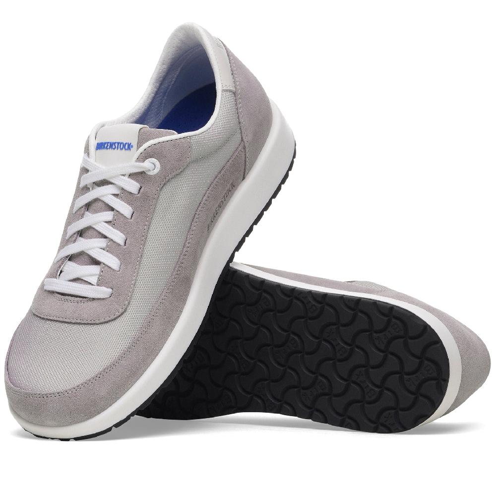 le bos Birkenstock Whale Gray/Stone Coin Honnef City Men's Leather-Textile Men's Sneakers R1029629