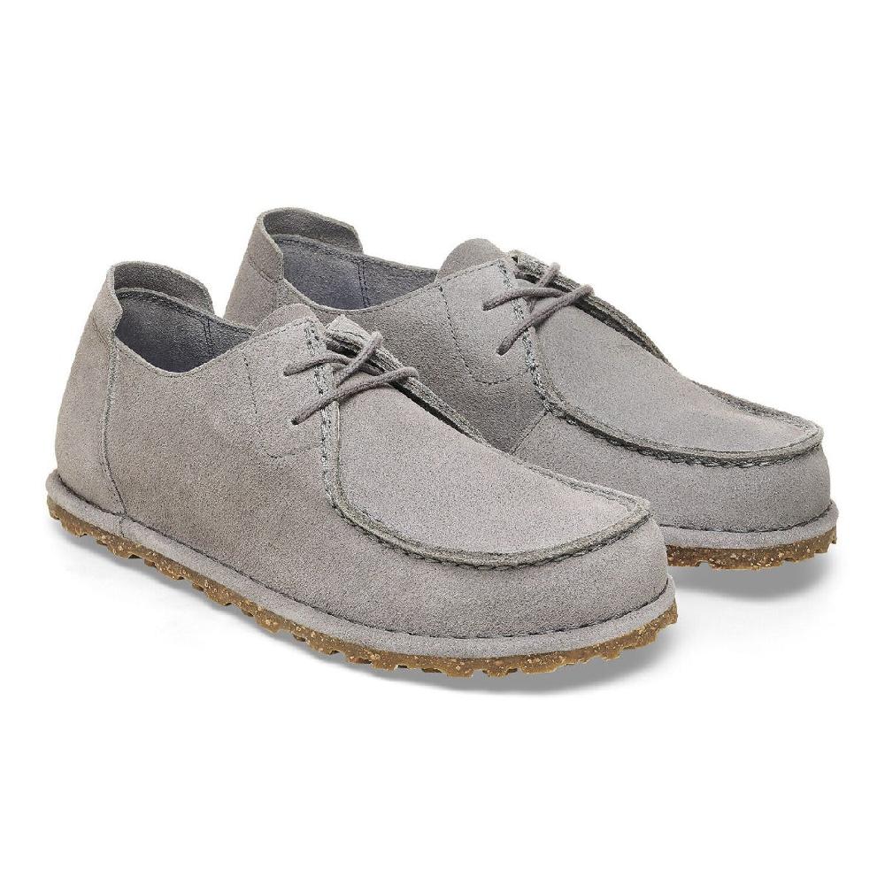 Le Bos Birkenstock Whale Gray Suede Leather Utti Lace Men's Casual Shoes R1027311