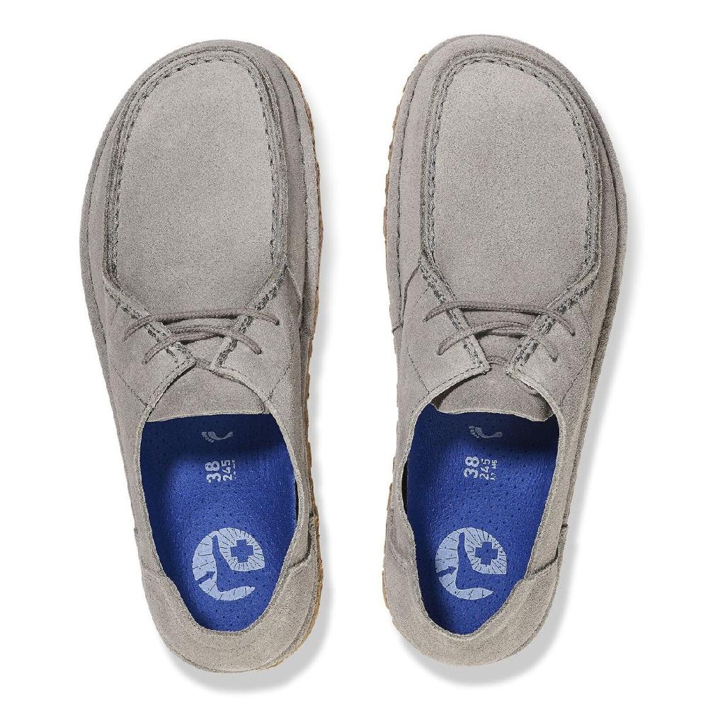 Le Bos Birkenstock Whale Gray Suede Leather Utti Lace Men's Casual Shoes R1027311