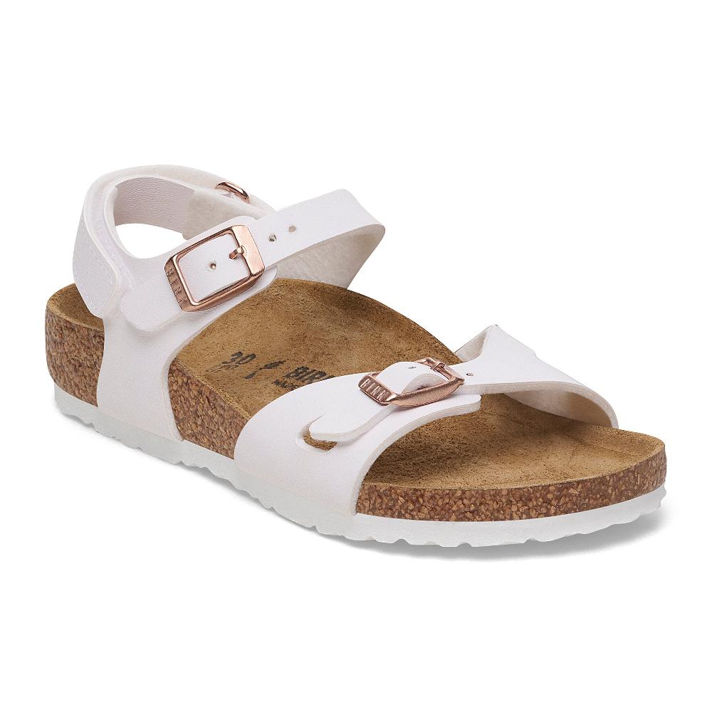 le bos Birkenstock White Birko-Flor Rio AS Kids Sandals N1029454