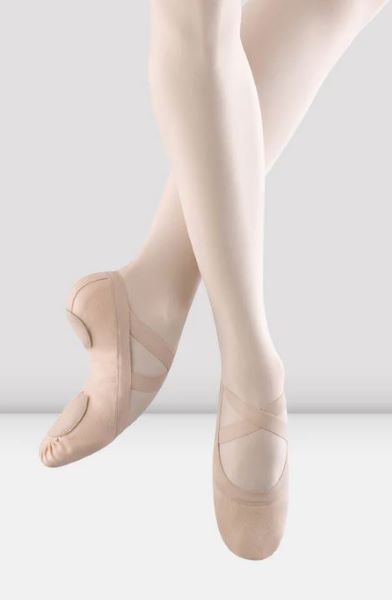 le bos Bloch Pink Canvas Ladies Synchrony Stretch Canvas Ballet Shoes SO625L-PINK