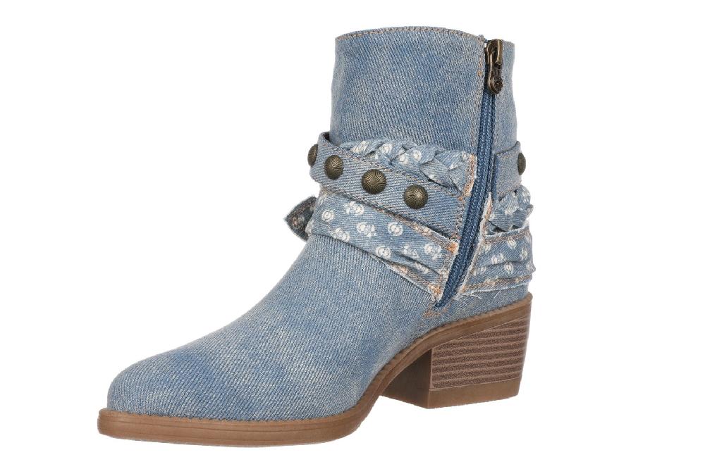 Le Bos Blowfish Denim Blue Rally Women's Western Booties RALLY-DENIM
