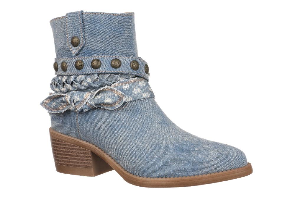 le bos Blowfish Denim Blue Rally Women's Western Booties RALLY-DENIM