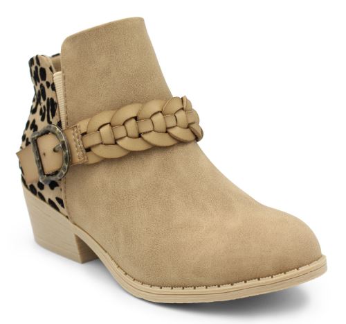 le bos Blowfish Light Taupe Leopard Willow Sawgrass Kids Short Boots BF-9606