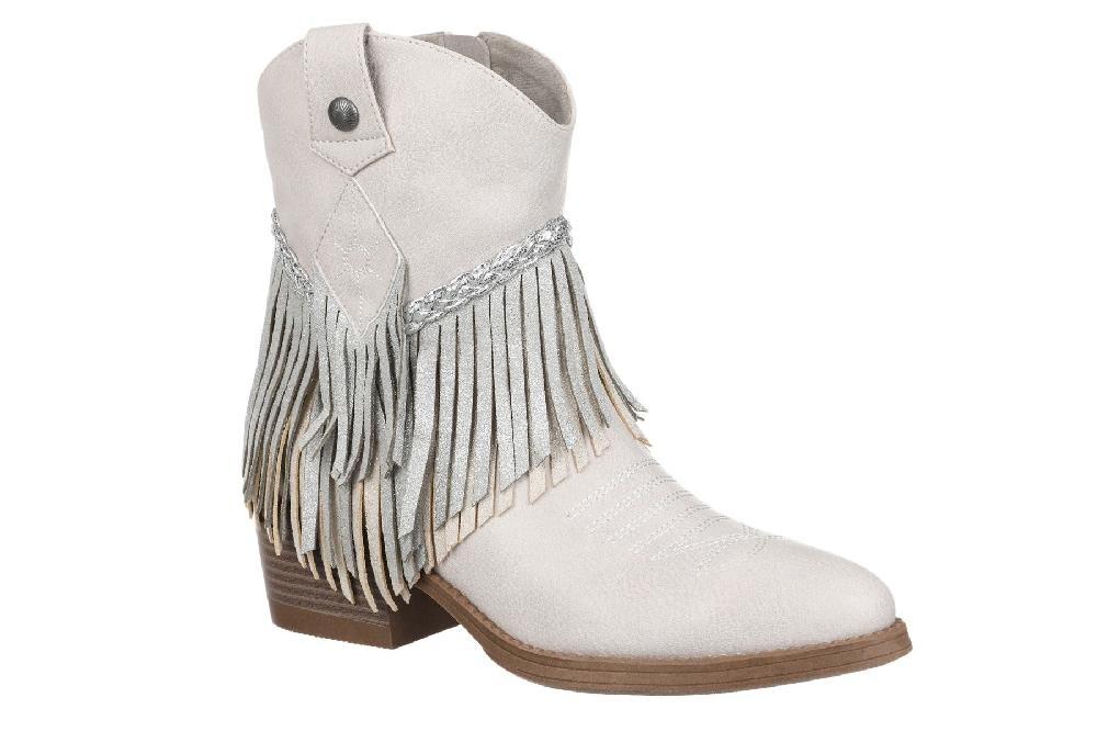 le bos Blowfish Off White Faux Leather Remy Women's Fringe Booties REMY-WHITE