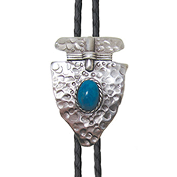 le bos BOL136 Men's Andwest Hammered Arrowhead with Turquoise Bolo Ties