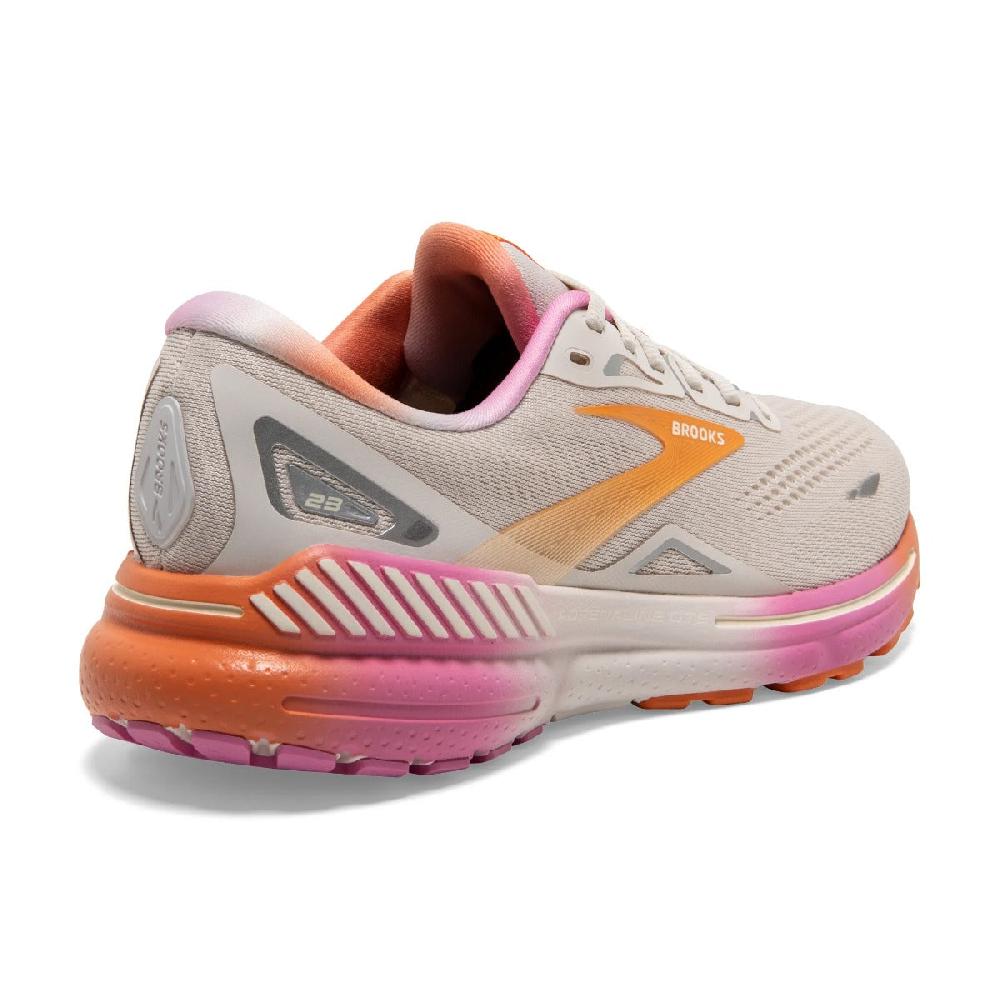 Le Bos Brooks White Sand/Sunset/Fuchsia Adrenaline GTS 23 Women's Road Running Shoes 120381-117