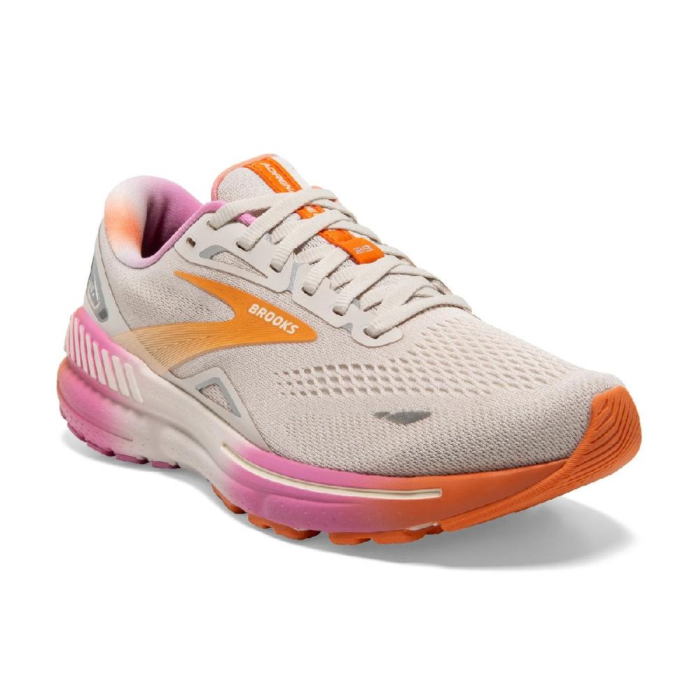 le bos Brooks White Sand/Sunset/Fuchsia Adrenaline GTS 23 Women's Road Running Shoes 120381-117