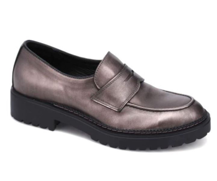 le bos Bueno Taupe Metallic Della Women's Penny Loafer Shoes B2167