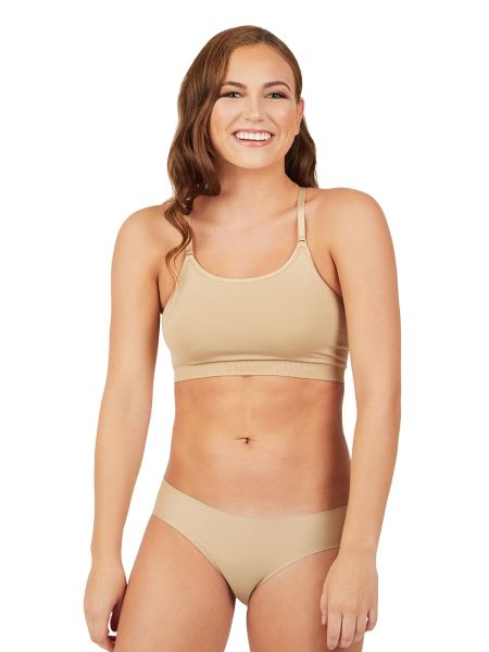 le bos Capezio Nude Seamless Convertible Longline Bra for Girls 3769T-NUDE