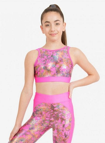 le bos Capezio Pink Kinetic Explosion Girls Tank Bra Top