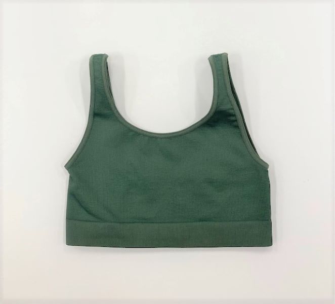 le bos Capezio Safari Green Adult Seamless Rib Women's Bra Top 11378W-SRG