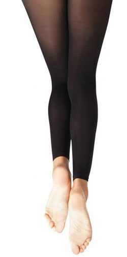 le bos Capezio White Footless Ladies Tights with Self Knit Waist Band 1917