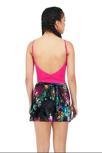 Le Bos Capezio Womens Black/Pink Botanical Wrap Skirt 11713W