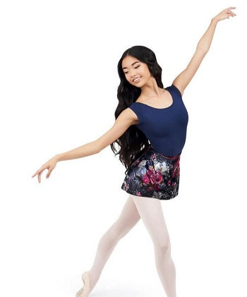 le bos Capezio Womens Black/Pink Botanical Wrap Skirt 11713W