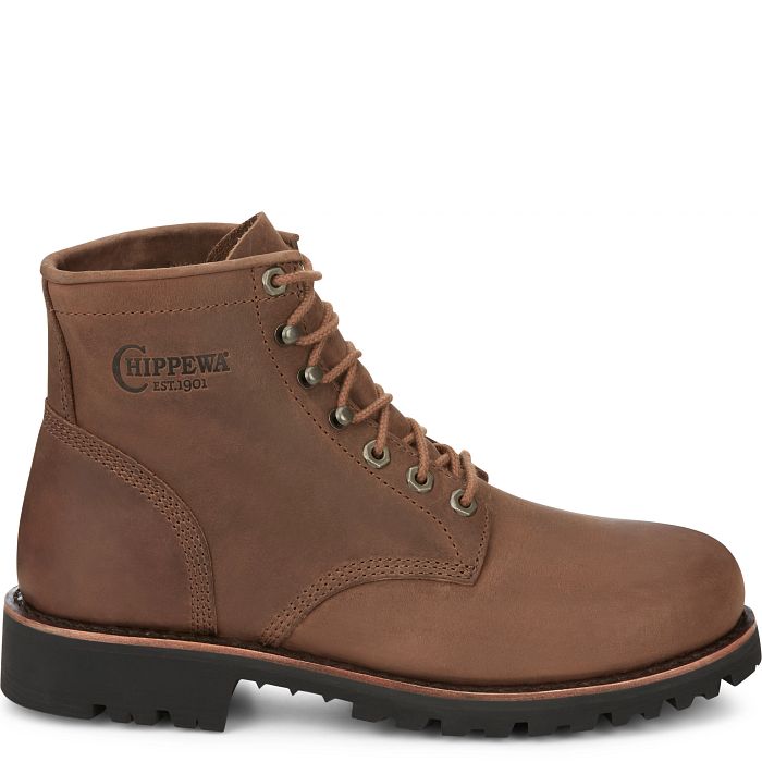 Le Bos Chippewa Bourbon Brown 6 In Steel Toe Men's Workboots MC2069