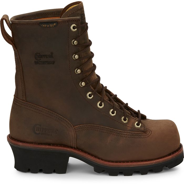 Le Bos Chippewa Brown Paladin 8 Inch Waterproof Steel Toe Men's Workboots 73101