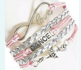 le bos CJ Merchantile Pink Infinitiy Love Dance Ballerina Bracelet A-BR30
