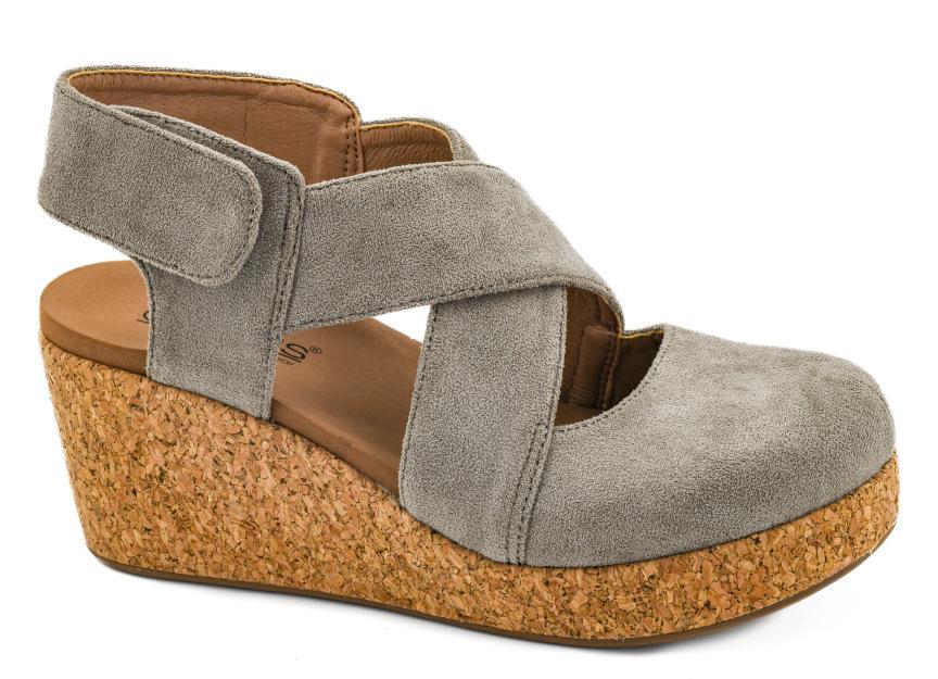 le bos Corky Grey Case Closed Women's Closed Toe Wedge Heel Shoes 10-0150-GREY