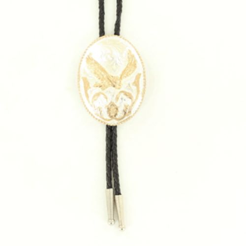 le bos Crumrine Sterling Silver Plated Adult Eagle Scroll Bolo C10836