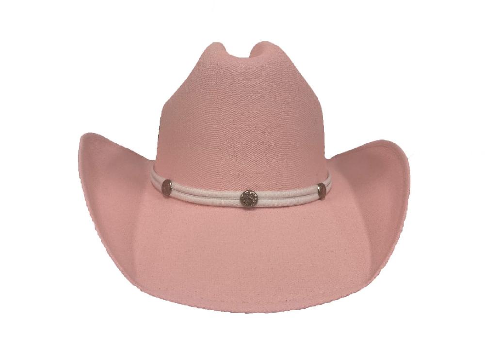 le bos Dallas Hats Pink Canvas Cowgirl Hat with Hearts on the Crown LAR KE P2H