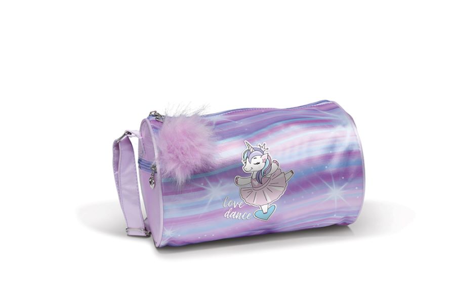 le bos Danshuz Purple Rainbow Unicorn Duffel B23523