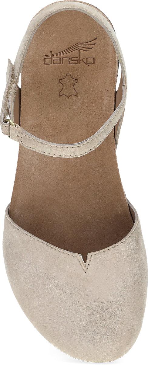 Le Bos Dansko Beige Sparkle Suede Women's Mary Jane Closed Toe Sandals 6025-175300