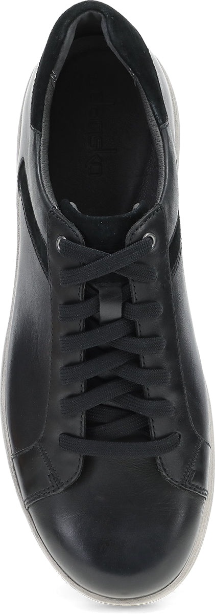 Le Bos Dansko Black Burnished Calf Trevor Men's Lace Up Sneakers 8906-501000