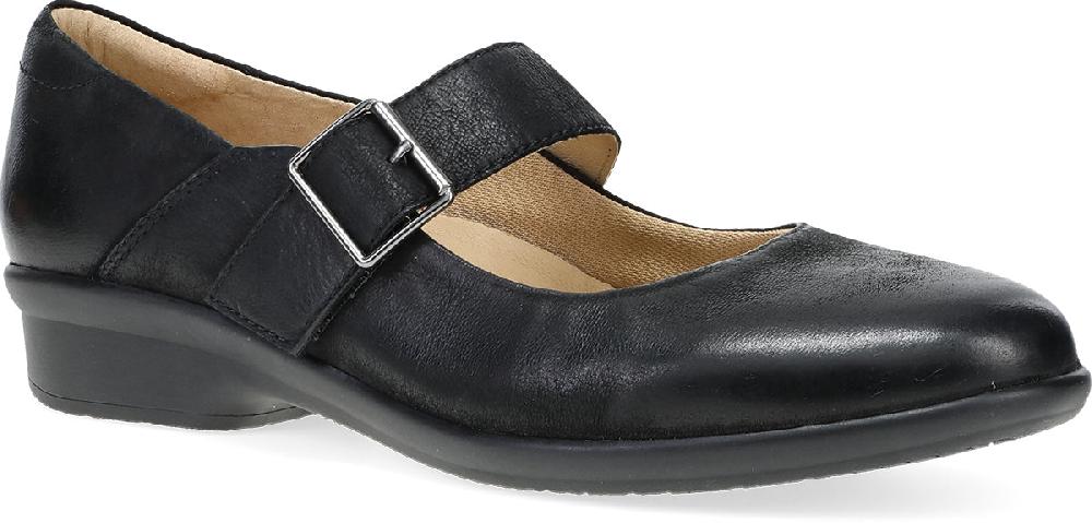 le bos Dansko Black Burnished Nubuck Collette Wide Width Women's Mary Jane Shoes 10503-020200