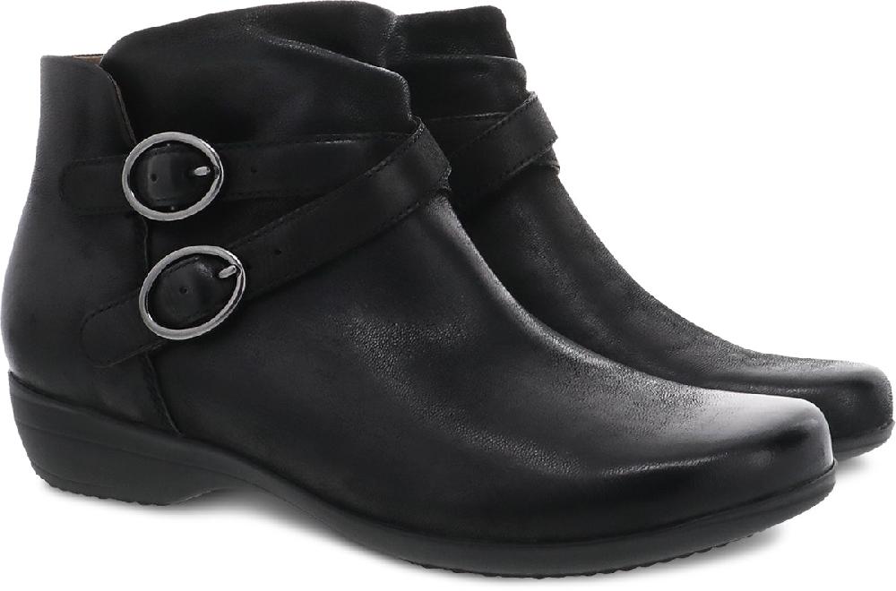 Le Bos Dansko Black Burnished Nubuck Faithe Women's Booties 5508-360200
