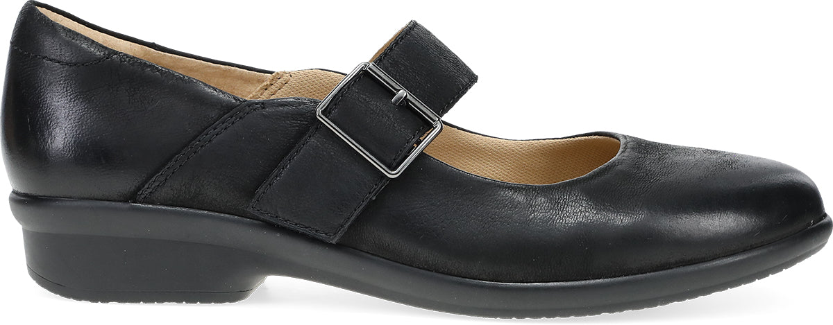 Le Bos Dansko Black Burnished Nubuck Women's Collette Wide Width Mary Jane Shoes 10502-020200