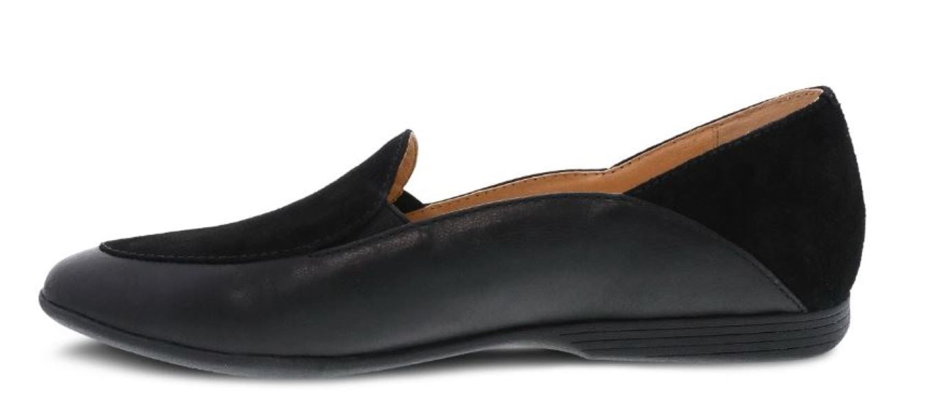 Le Bos Dansko Black Glazed Leather Lace Women's Loafers 2040-470200