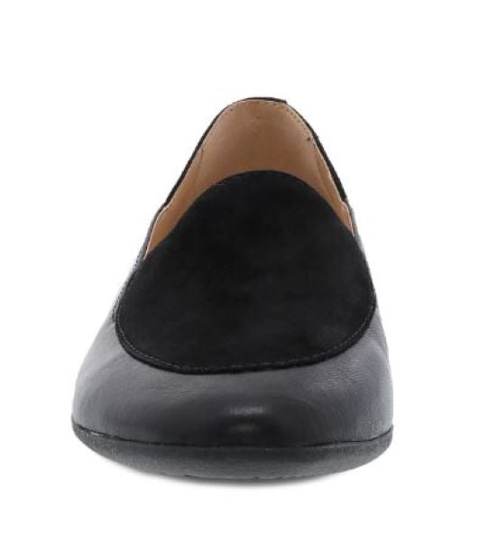 Le Bos Dansko Black Glazed Leather Lace Women's Loafers 2040-470200