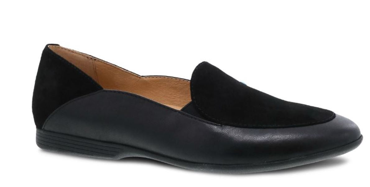 le bos Dansko Black Glazed Leather Lace Women's Loafers 2040-470200