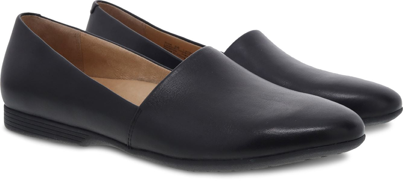 Le Bos Dansko Black Milled Larisa Womens Flat Shoes 2036-020200