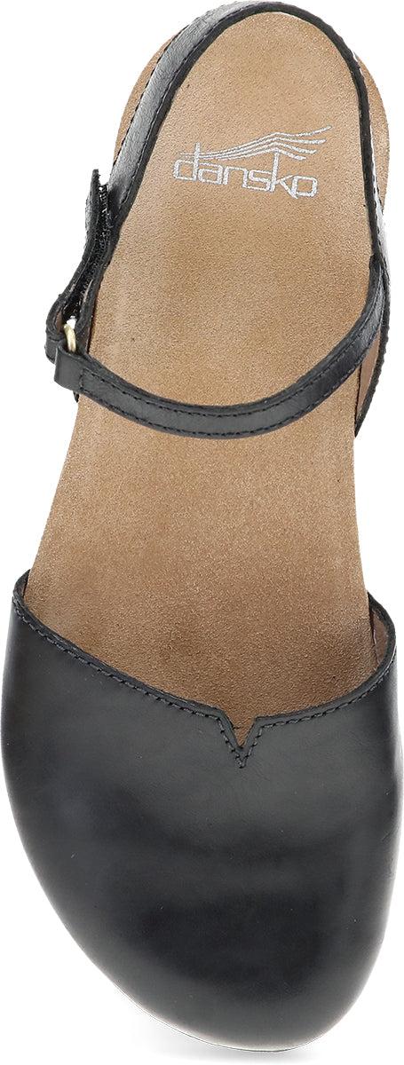 Le Bos Dansko Black Waxy Burnished Rowan Women's Mary Jane Shoes 6025-475300