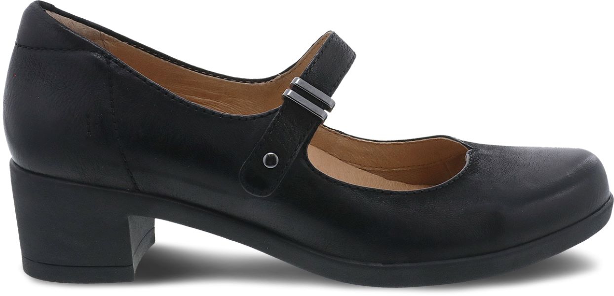 Le Bos Dansko Callista Black Burnished Nubuck Womens Mary Jane Shoes 3215-100200