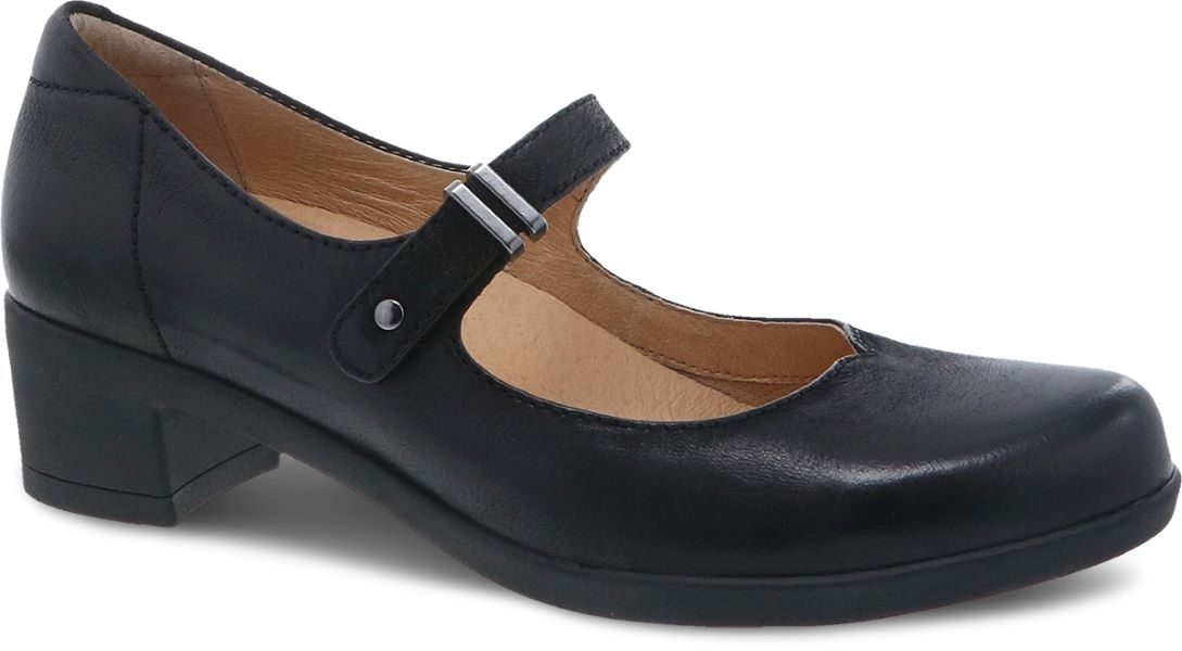 le bos Dansko Callista Black Burnished Nubuck Womens Mary Jane Shoes 3215-100200