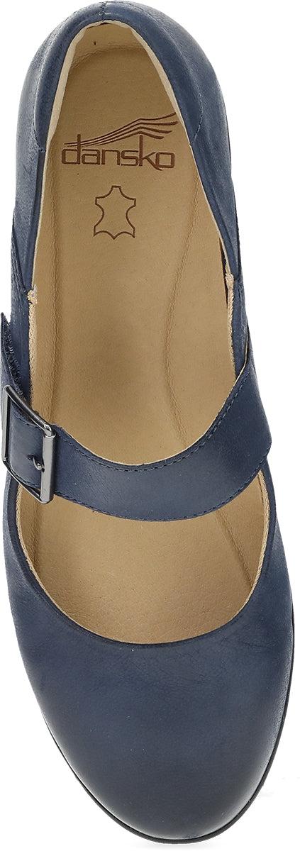 Le Bos Dansko Navy Burnished Nubuck Women's Wide Width Mary Jane Shoes 10503-290200