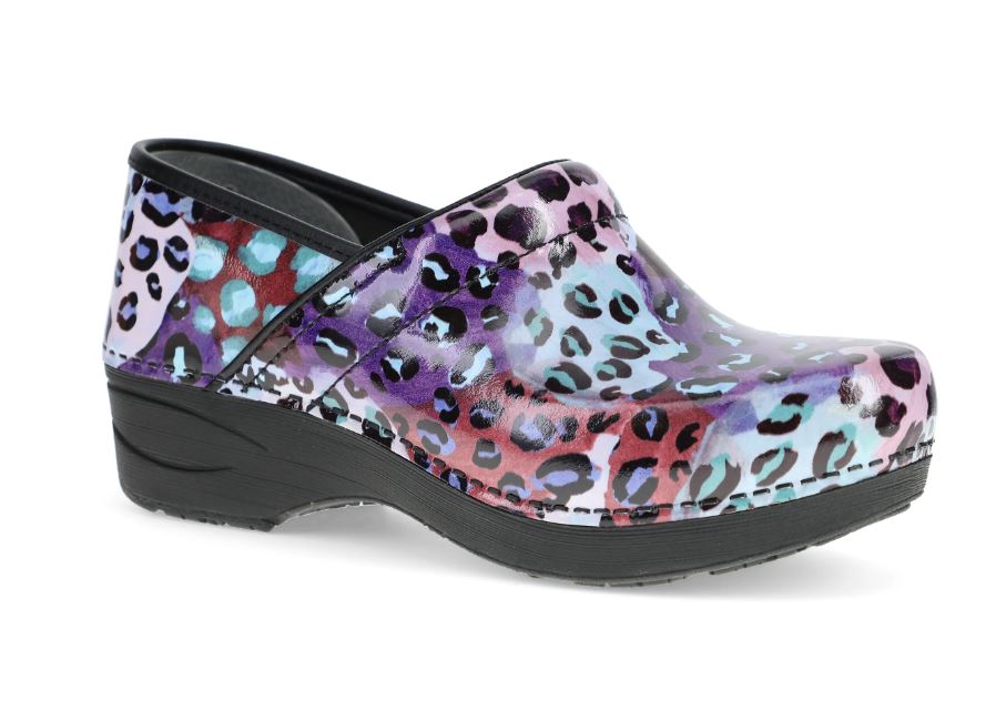 le bos Dansko Purple Leopard Patent XP 2.0 Women's Clog Shoes 3950-590202