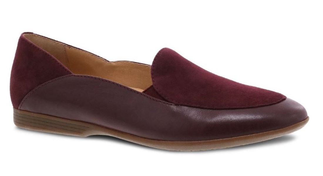 le bos Dansko Wine Glazed Leather Lace Women's Loafers 2040-880600
