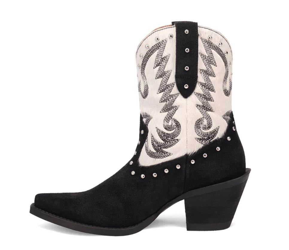 Le Bos Dingo Black Rodeo Queen Women's Snip Toe Hair On Western Boots DI2222-BLACK