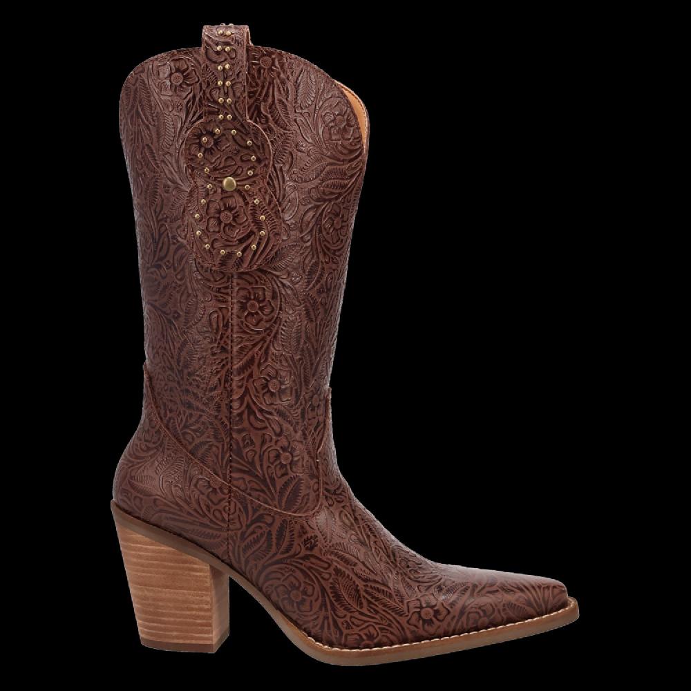 Le Bos Dingo Brown Rhythm N' Blues Leather Women's Western Snip Toe Boots DI2241