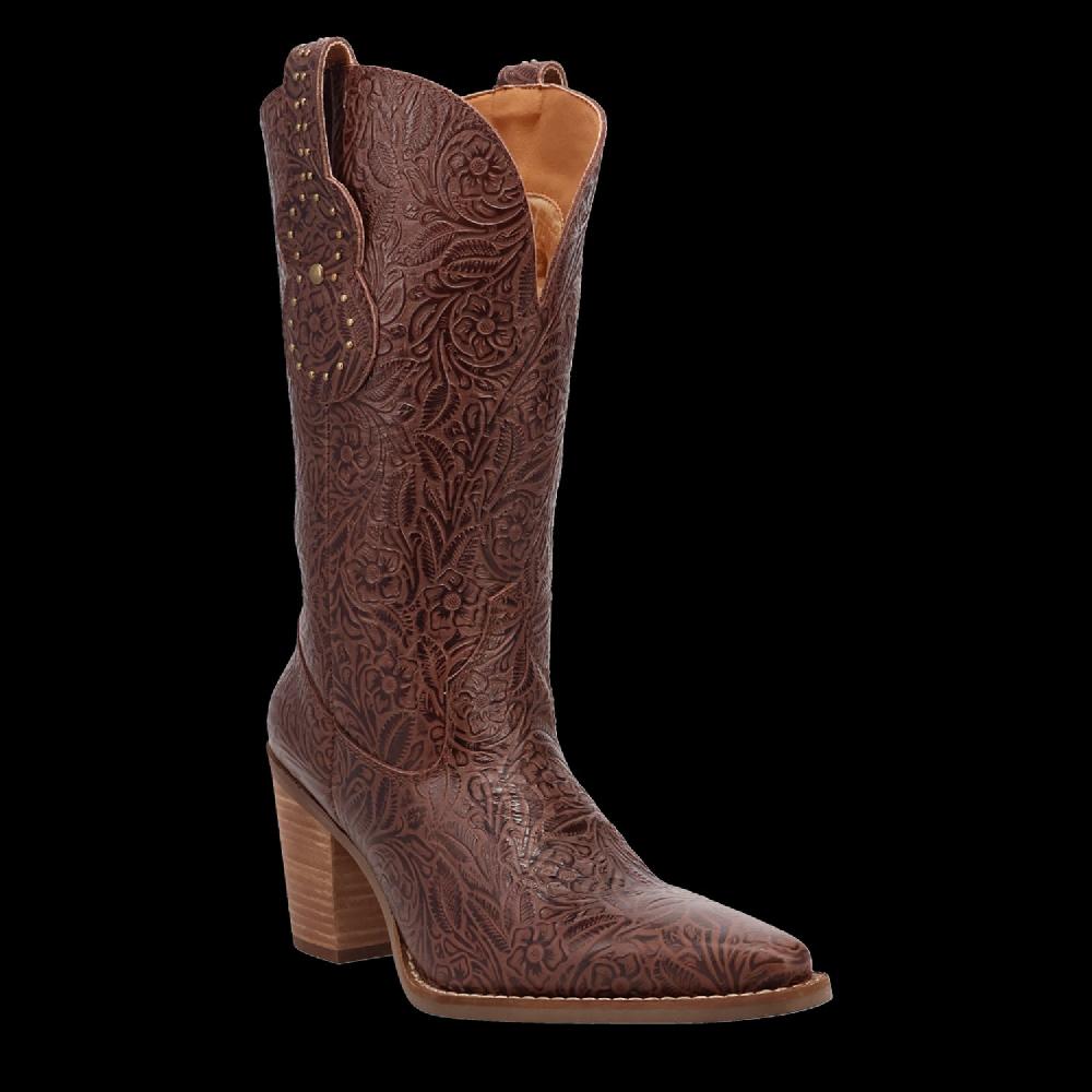 le bos Dingo Brown Rhythm N' Blues Leather Women's Western Snip Toe Boots DI2241