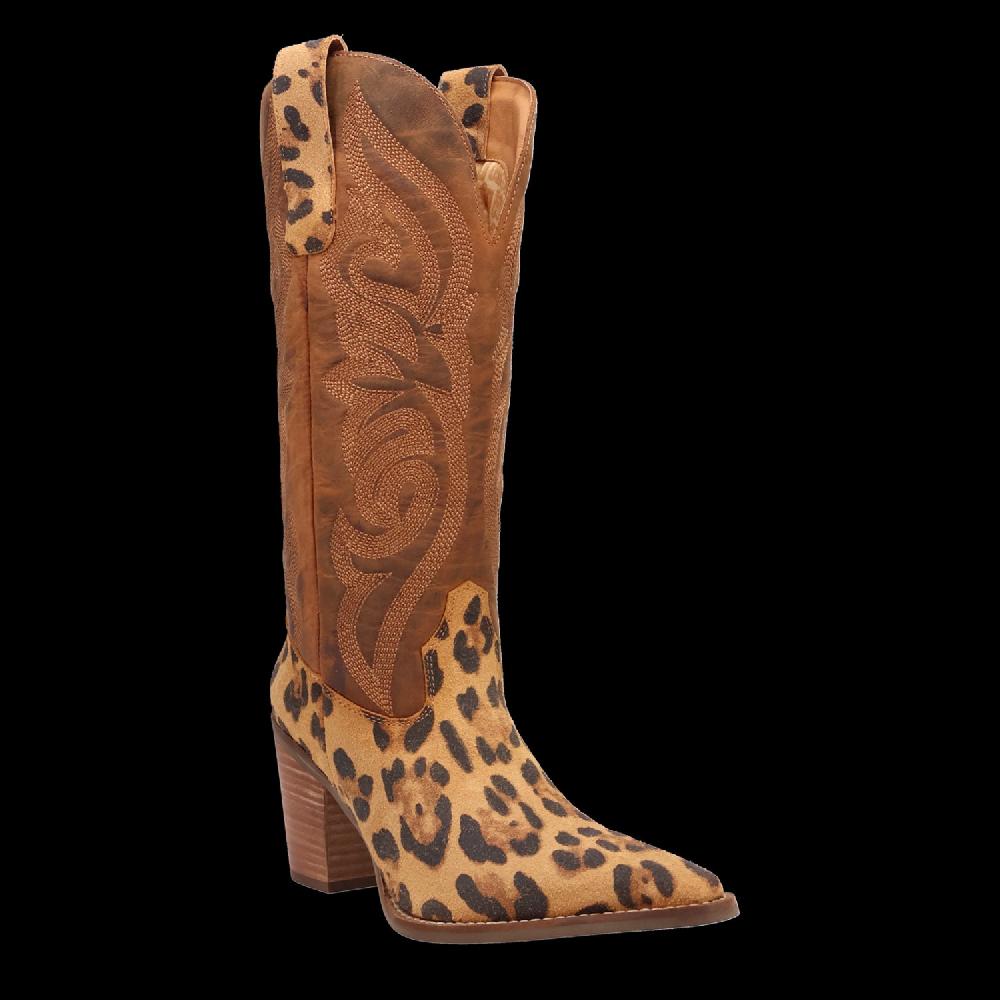 Le Bos Dingo Leopard Hensley Women's 13 Inch Snip Toe Leather Boots DI2246-LEOPARD